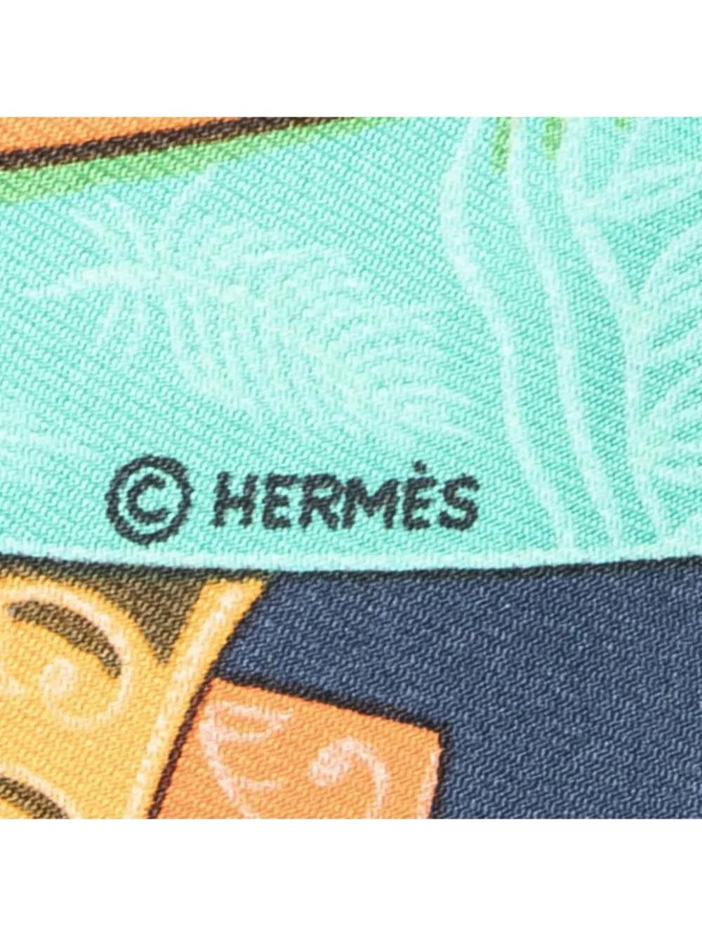 ★SOLD★ Hermes Scarf Navy Green Red Silk - Picture 4 of 5
